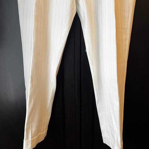 Banana Republic White Linen Stripe Full Suit - Size 40 S Chest | 30 S Pants - Picture 12 of 16
